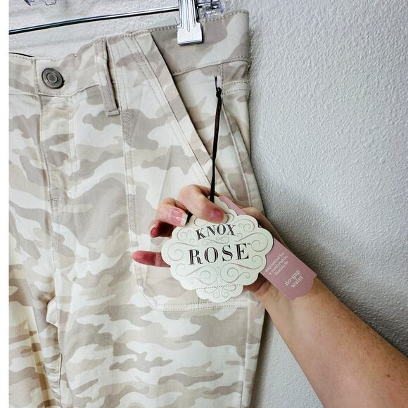 NWT Knox Rose Tan Army Camo Print Skinny Mid Rise Ankle Jean 10 - Picture 6 of 14